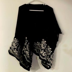 Embroidered Black Kimono